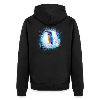 oiseaux de glace,graffiti, peinture, oiseau, coloré - Veste à capuche bio Premium Unisexe - noir - Dos - Nico (187cm)