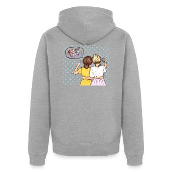 Meilleurs ami - Veste à capuche bio Premium Unisexe - gris chiné - Dos - Nico (187cm)