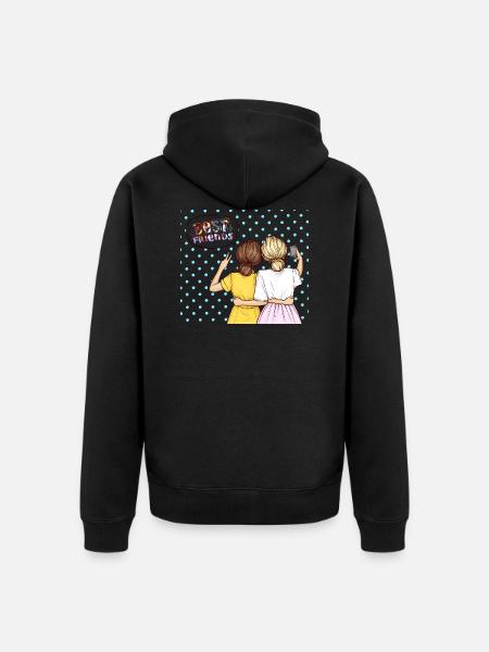 Beste Freunde - Unisex Premium Bio Zip Hoodie - Schwarz