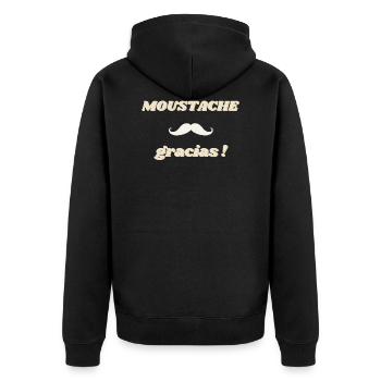 Moustache gracias ! - Veste à capuche bio Premium Unisexe - noir - Dos - Nico (187cm)