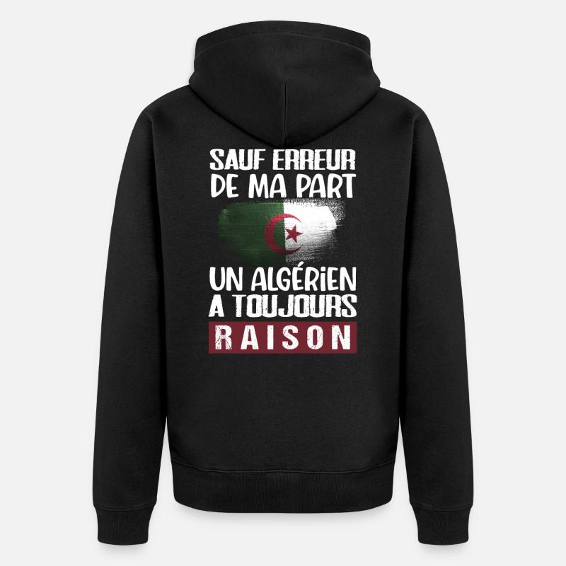 Algérie cadeau drôle algérien drapeau - Veste à capuche bio Premium Unisexe - noir