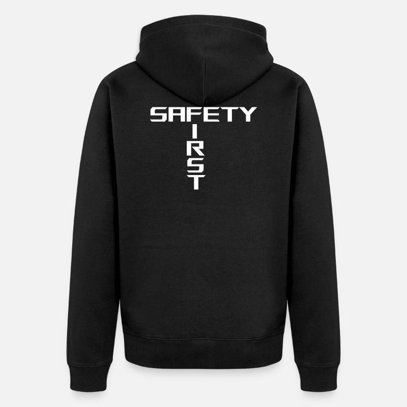 Sécurité first | White - Veste à capuche bio Premium Unisexe - noir