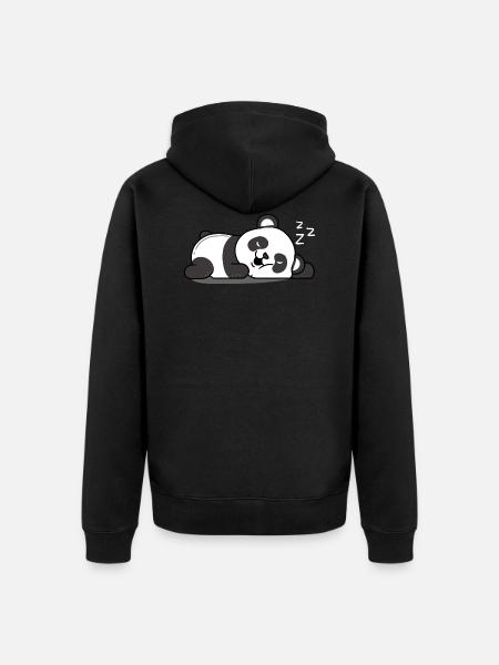 Sleeping Panda - Unisex Premium Organic Zip Hoodie - black