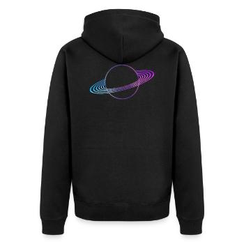 Anneaux de Saturne - Veste à capuche bio Premium Unisexe - noir - Dos - Nico (187cm)