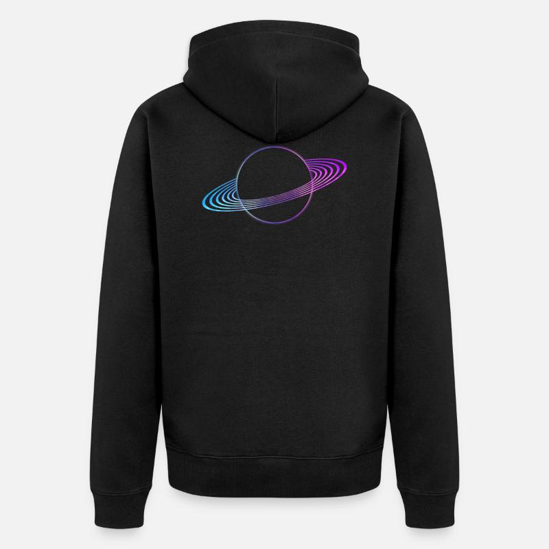 Ringe von Saturn - Unisex Premium Bio Zip Hoodie - Schwarz