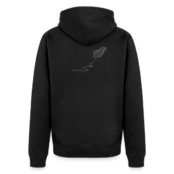 Zeichnen Pinsel - Unisex Premium Bio Zip Hoodie - Schwarz - Hinten - Nico (187cm)