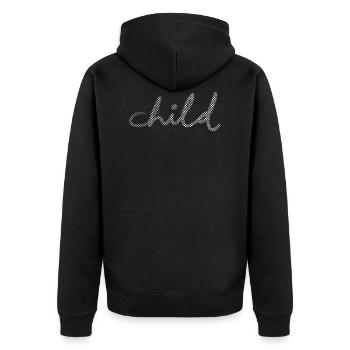 Kind Kinder - Unisex Premium Bio Zip Hoodie - Schwarz - Hinten - Nico (187cm)