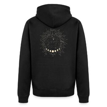 phases of the moon - Unisex Premium Organic Zip Hoodie - black - Back - Nico (187cm)