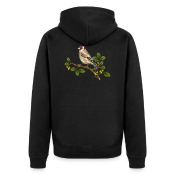 Bunte Vogel - Unisex Premium Bio Zip Hoodie - Schwarz - Hinten - Nico (187cm)