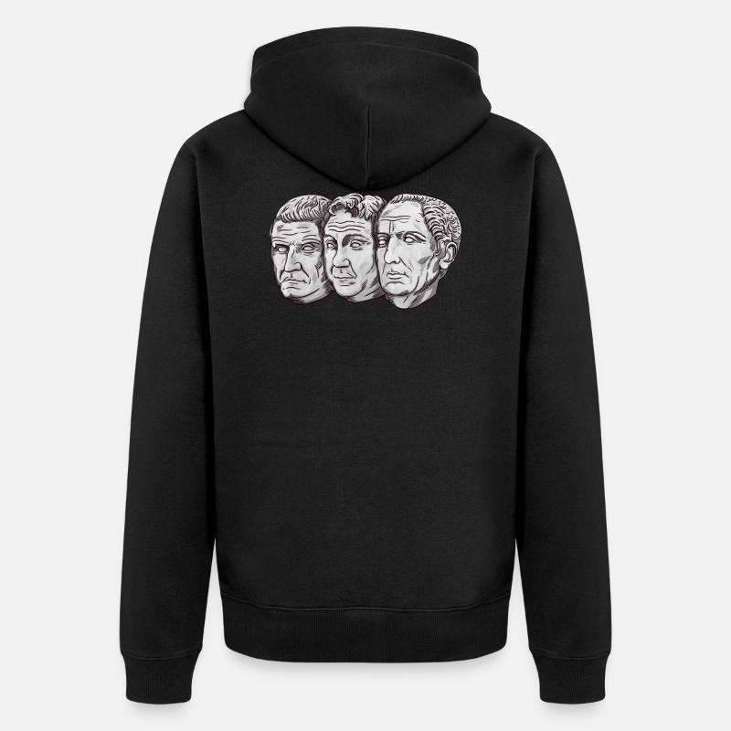 Triumvirat César Pompeius Crassus - Veste à capuche bio Premium Unisexe - noir