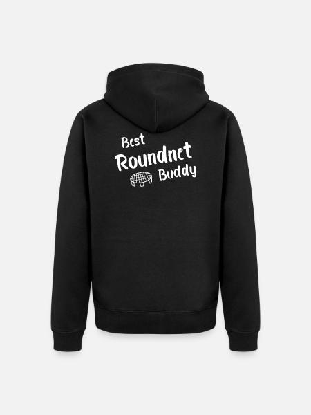 Roundnet Buddy Design Gift Idea - Unisex Premium Organic Zip Hoodie - black