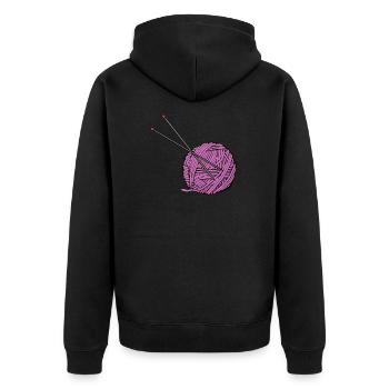 Pink knitting yarn - Unisex Premium Organic Zip Hoodie - black - Back - Nico (187cm)