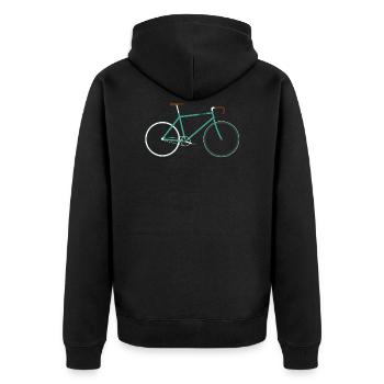 Un vélo de course rapide en vert, rétro, vintage - Veste à capuche bio Premium Unisexe - noir - Dos - Nico (187cm)