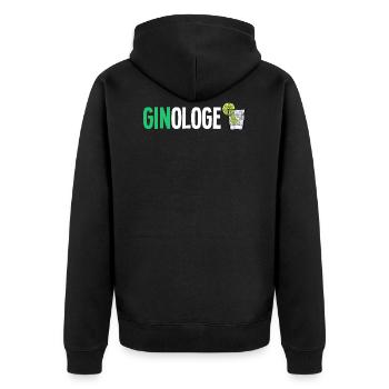 Gin - Gin Cocktail Gin Trinker Geschenk Shirt - Unisex Premium Bio Zip Hoodie - Schwarz - Hinten - Nico (187cm)