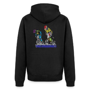 bmx - Unisex Premium Bio Zip Hoodie - Schwarz - Hinten - Nico (187cm)
