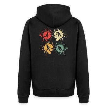 Cricket Cricketspieler Cricketspiel Geschenk - Unisex Premium Bio Zip Hoodie - Schwarz - Hinten - Nico (187cm)