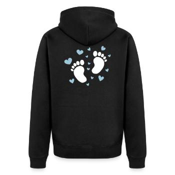 Bébé pieds coeur bébé Grossesse Naissance - Veste à capuche bio Premium Unisexe - noir - Dos - Nico (187cm)