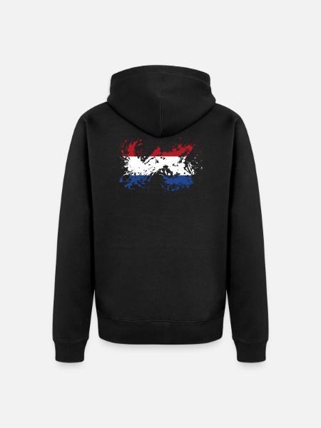 Netherlands Holland Dutch Flag Blobs - Unisex Premium Organic Zip Hoodie - black
