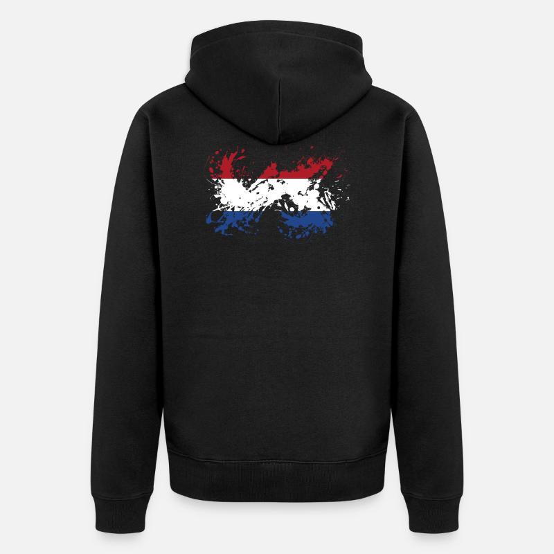 Pays-Bas Pays-Bas Drapeau néerlandais - Veste à capuche bio Premium Unisexe - noir