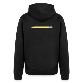 Bleistift Geschenk Geschenkidee - Unisex Premium Bio Zip Hoodie - Schwarz - Hinten - Nico (187cm)