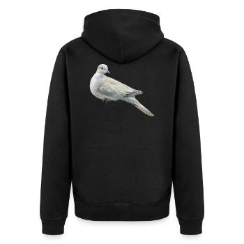 Taube Vogel Geschenk - Unisex Premium Bio Zip Hoodie - Schwarz - Hinten - Nico (187cm)