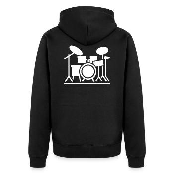 Rock Music Rock and Roll - Unisex Premium Organic Zip Hoodie - black - Back - Nico (187cm)