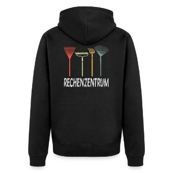 Rechenzentrum Gärtner Nerd Computer Spruch Garten - Unisex Premium Bio Zip Hoodie - Schwarz - Hinten - Nico (187cm)