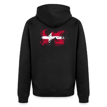 Drapeau danois Danemark Drapeau Drapeau - Veste à capuche bio Premium Unisexe - noir - Dos - Nico (187cm)