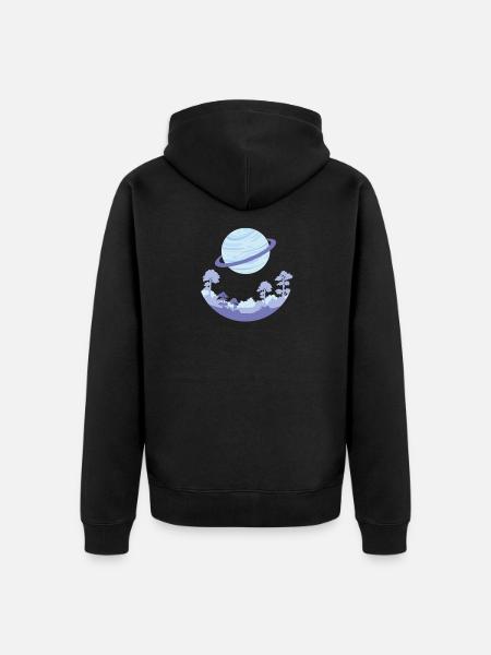 Planet - Unisex Premium Bio Zip Hoodie - Schwarz