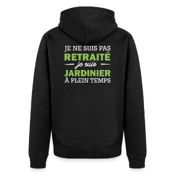 pas retraité mais jardinier - Veste à capuche bio Premium Unisexe - noir - Dos - Nico (187cm)