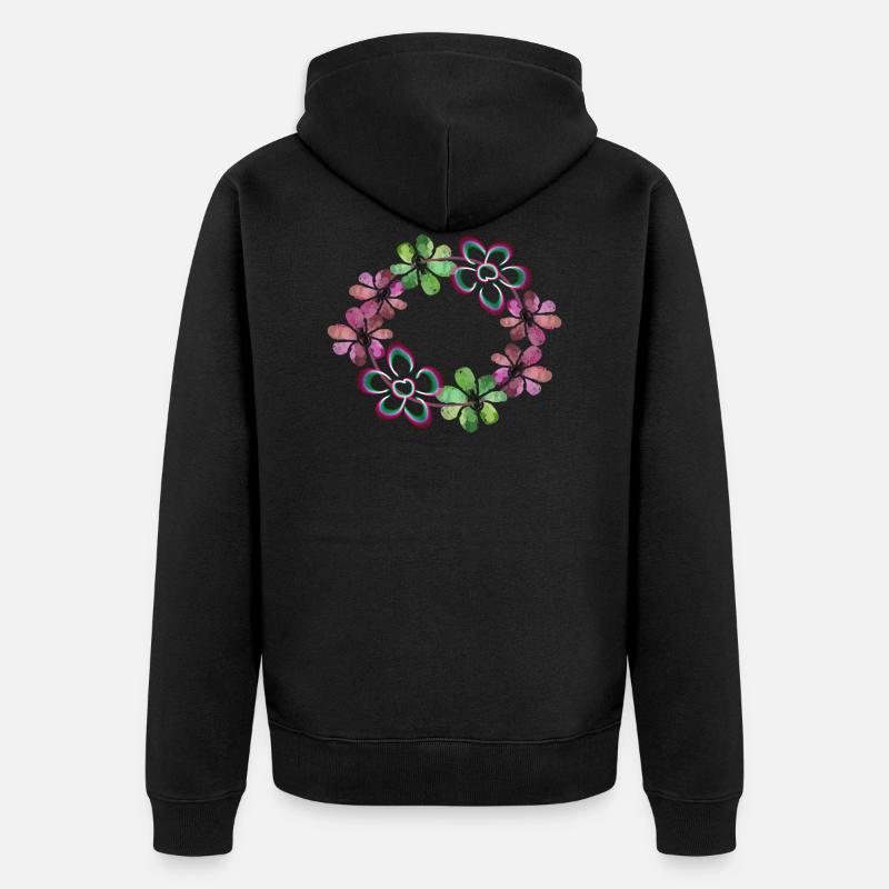 Fleurs fleurs - Veste à capuche bio Premium Unisexe - noir