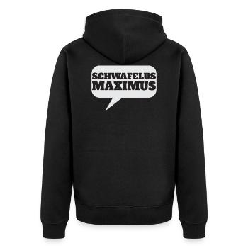 Reden, Labern,schwafeln, Schwafelus, Maximus, - Unisex Premium Bio Zip Hoodie - Schwarz - Hinten - Nico (187cm)