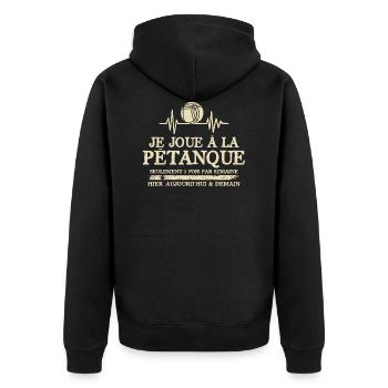 Pétanqueur cadeau drôle pétanque boules - Veste à capuche bio Premium Unisexe - noir - Dos - Nico (187cm)