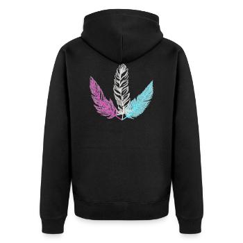 trans spring - Unisex Premium Organic Zip Hoodie - black - Back - Nico (187cm)