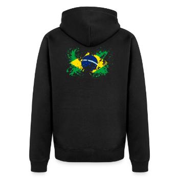 Brésil Drapeau brésilien Couleurs de drapeau brésilien - Veste à capuche bio Premium Unisexe - noir - Dos - Nico (187cm)