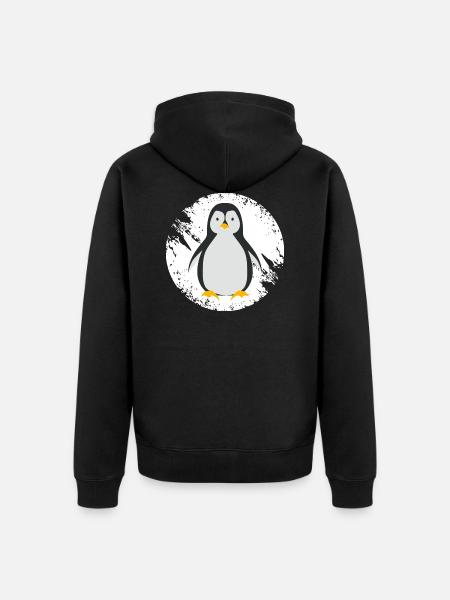 penguin - Unisex Premium Organic Zip Hoodie - black