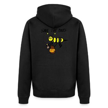Save the bees - Unisex Premium Bio Zip Hoodie - Schwarz - Hinten - Nico (187cm)