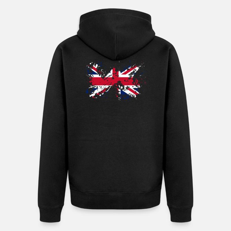 Drapeau anglais drapeau anglais - Veste à capuche bio Premium Unisexe - noir