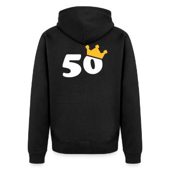 50 crown 50 birthday 50 years - Unisex Premium Organic Zip Hoodie - black - Back - Nico (187cm)