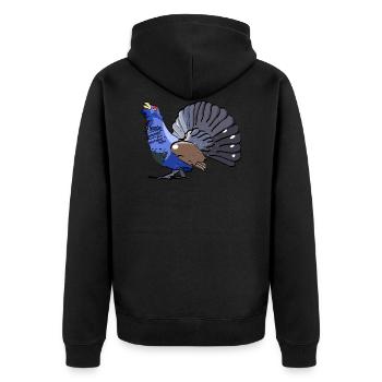 Capercaillie - Unisex Premium Organic Zip Hoodie - black - Back - Nico (187cm)