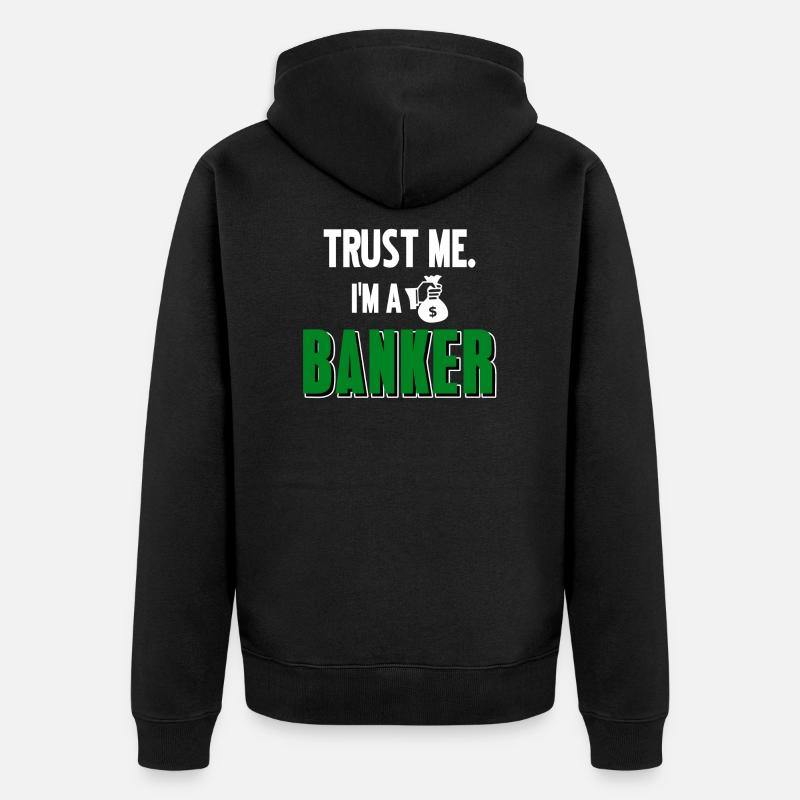 Banker Geschenk - Unisex Premium Bio Zip Hoodie - Schwarz
