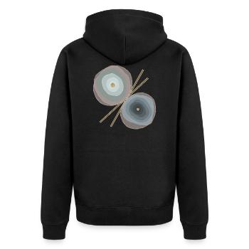 watercolor flowers - Veste à capuche bio Premium Unisexe - noir - Dos - Nico (187cm)
