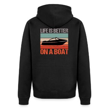 Boat bateau bateau de bateau de boating cadeau T-shirt - Veste à capuche bio Premium Unisexe - noir - Dos - Nico (187cm)