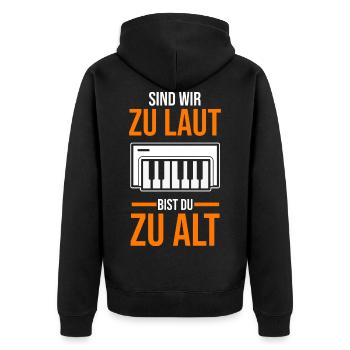 Keyboard Zu Laut Musik Keyboarder - Unisex Premium Bio Zip Hoodie - Schwarz - Hinten - Nico (187cm)