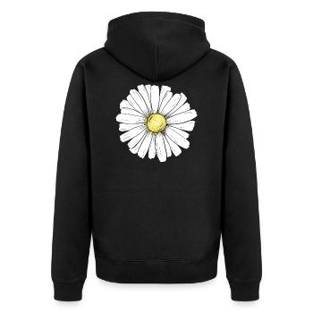 Marguerite minimaliste - Veste à capuche bio Premium Unisexe - noir - Dos - Nico (187cm)