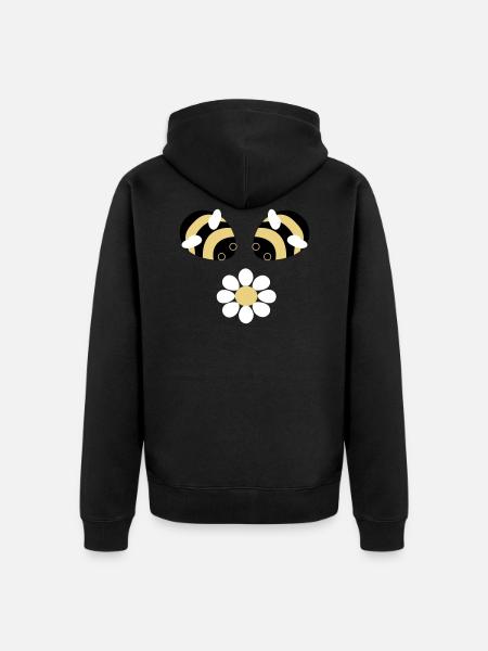Bees flower - Unisex Premium Organic Zip Hoodie - black