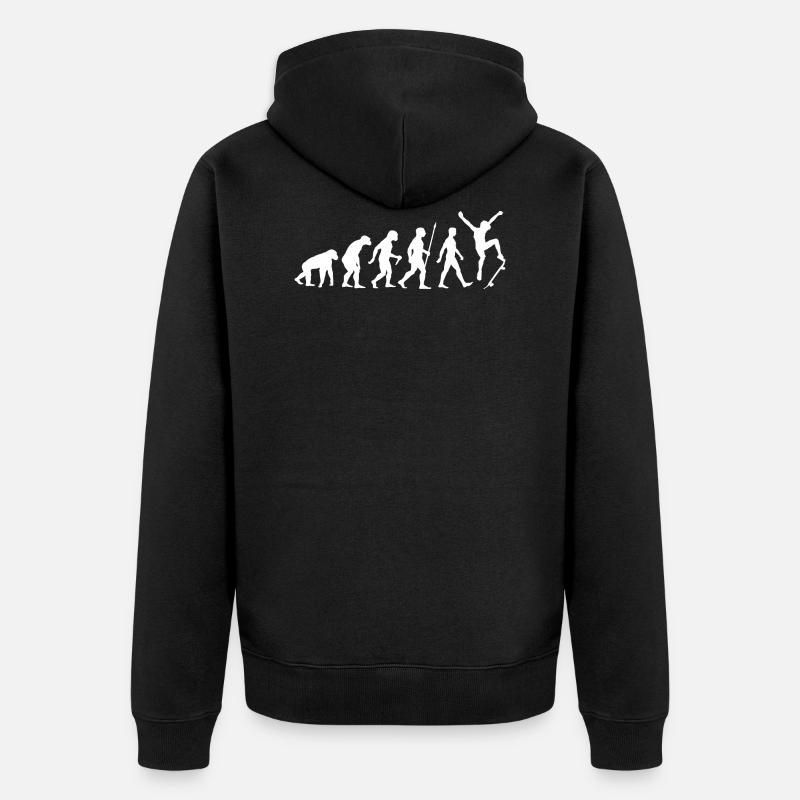 evolution skater Skateboard - Unisex Premium Bio Zip Hoodie - Schwarz