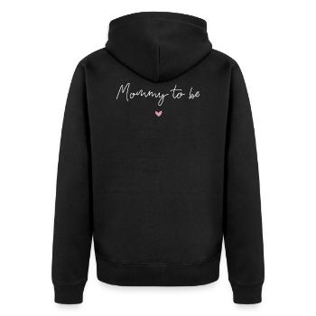 Mommy to be - Unisex Premium Bio Zip Hoodie - Schwarz - Hinten - Nico (187cm)