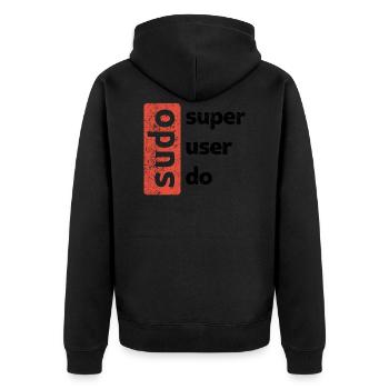 superuser do - Unisex Premium Organic Zip Hoodie - black - Back - Nico (187cm)