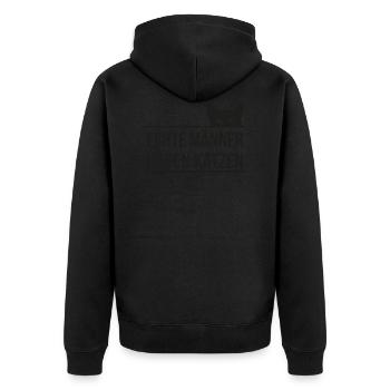 Echte männer haben katzen Geschenk Haustiere Tiere - Unisex Premium Bio Zip Hoodie - Schwarz - Hinten - Nico (187cm)